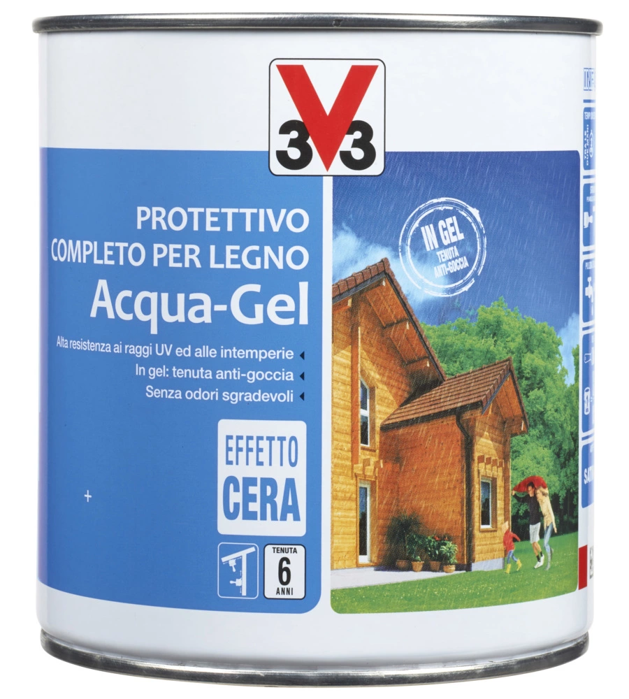 Protettivo completo per legno acqua-gel, incolore  - litri 0,75